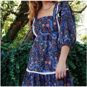 Smith & Quinn Mood Dress Cherry Bomb Print Ruffle Prairie Vibes Size small